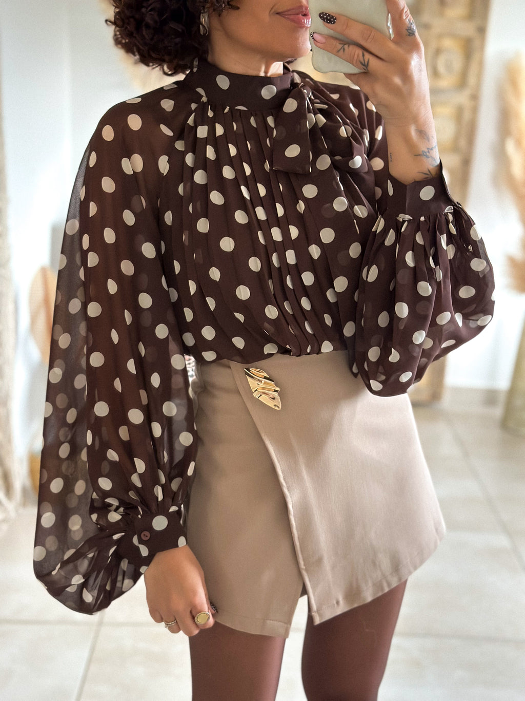Blouse Noa - Pois chocolat