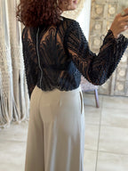 Blouse Taylor - Noir à perles