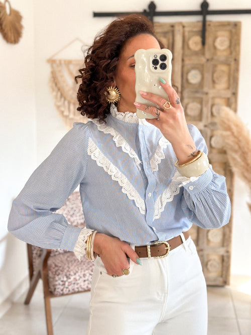 Blouse Callie - Rayée bleu