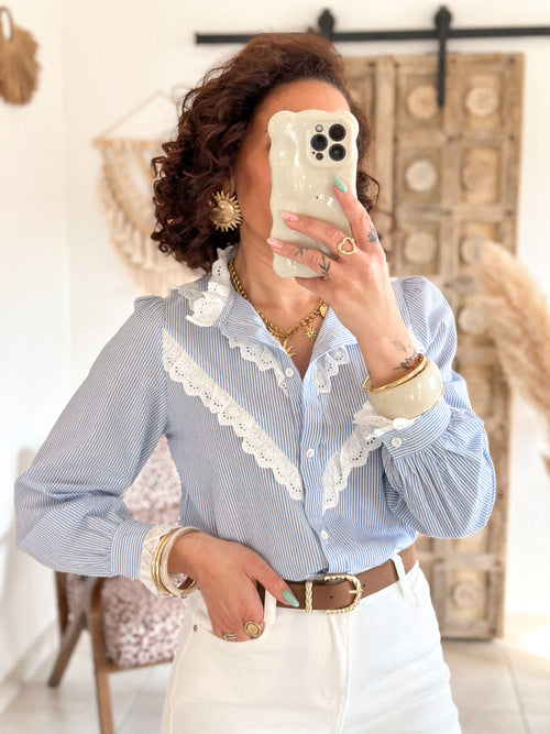 Blouse Callie - Rayée bleu