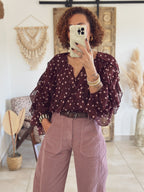 Blouse Romy – Pois Bordeaux