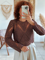 Blouse Taylor - Marron à perles