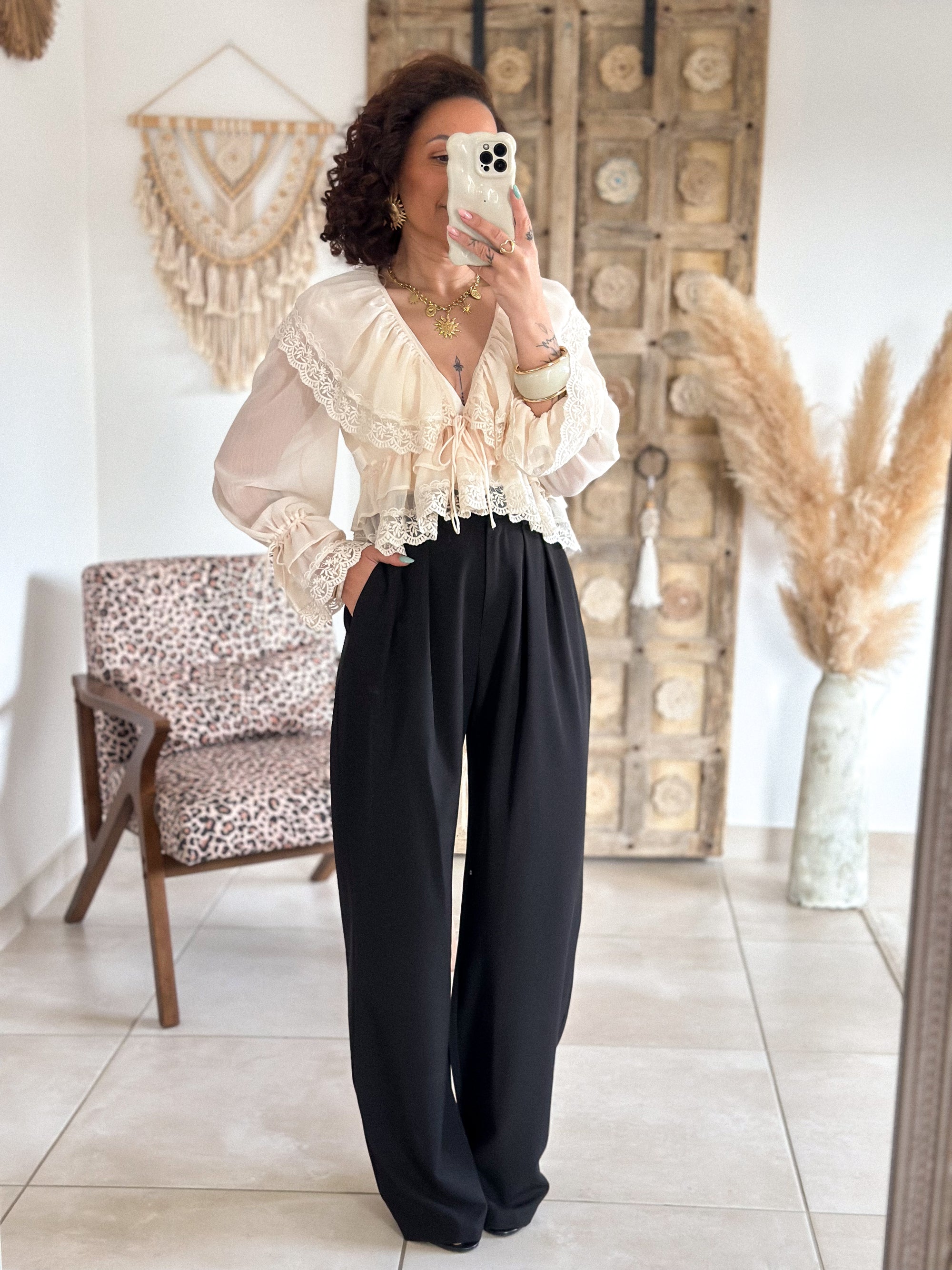 Blouse Francesca - Dentelle beige