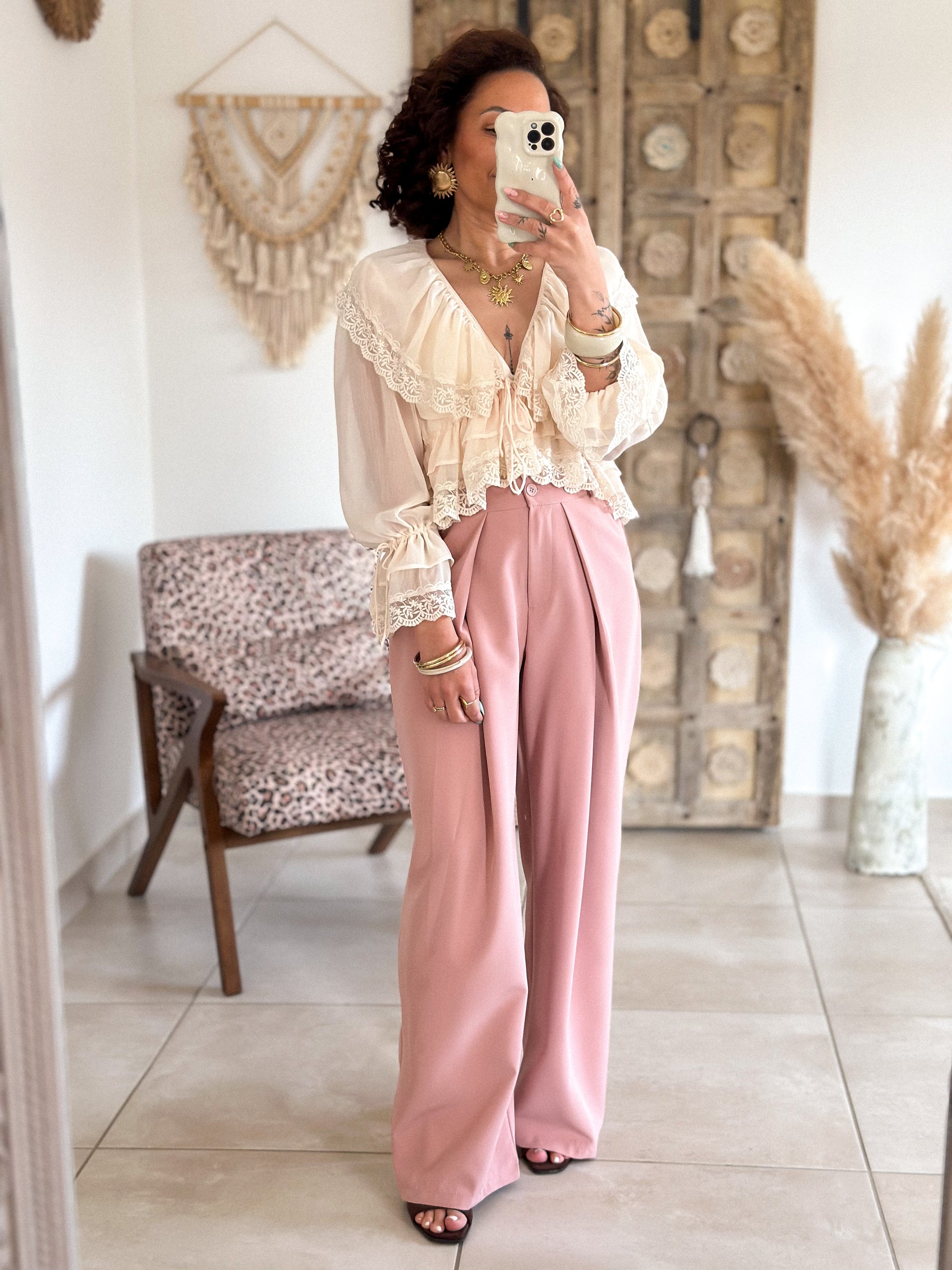 Blouse Francesca - Dentelle beige