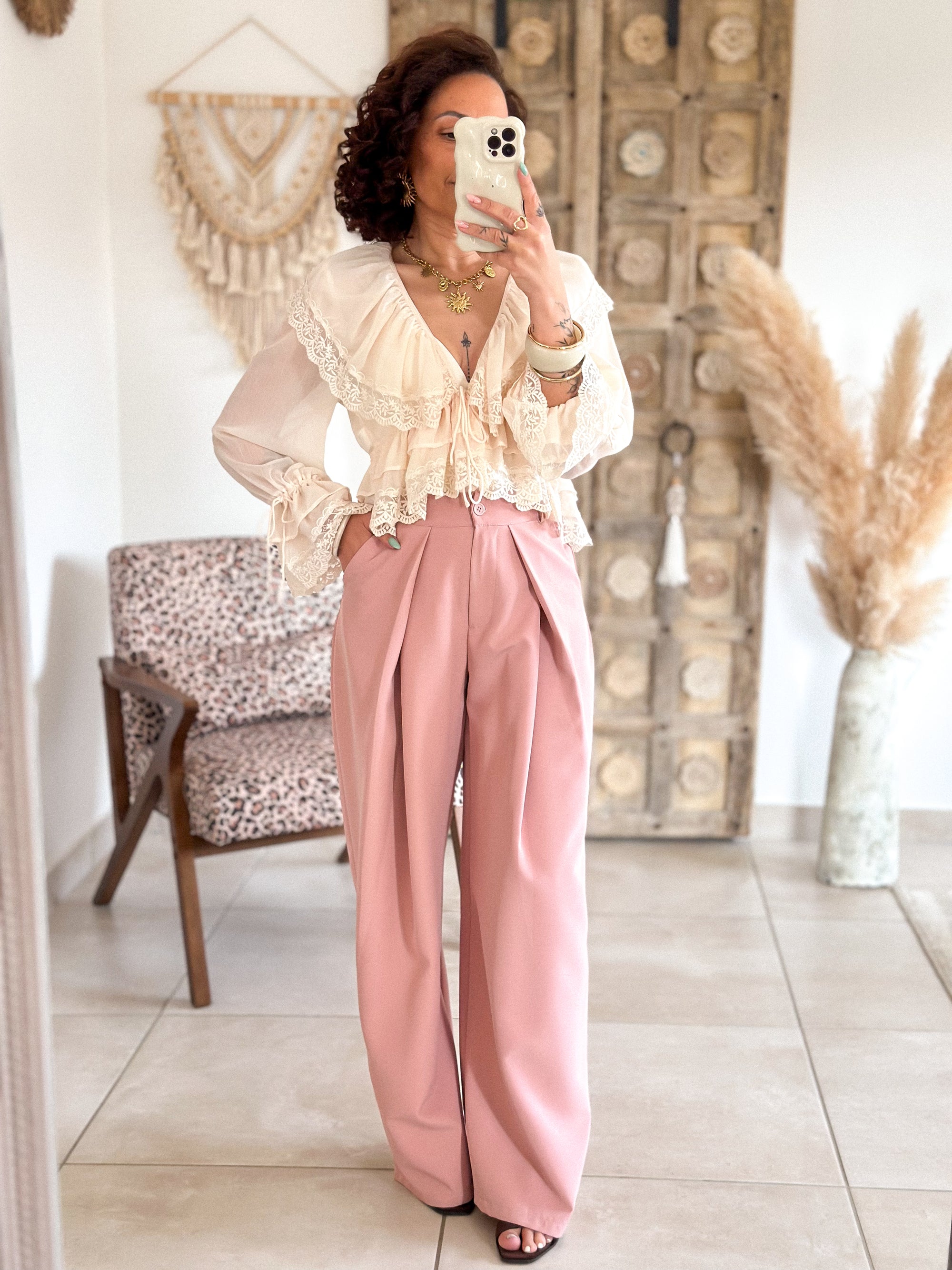 Blouse Francesca - Dentelle beige