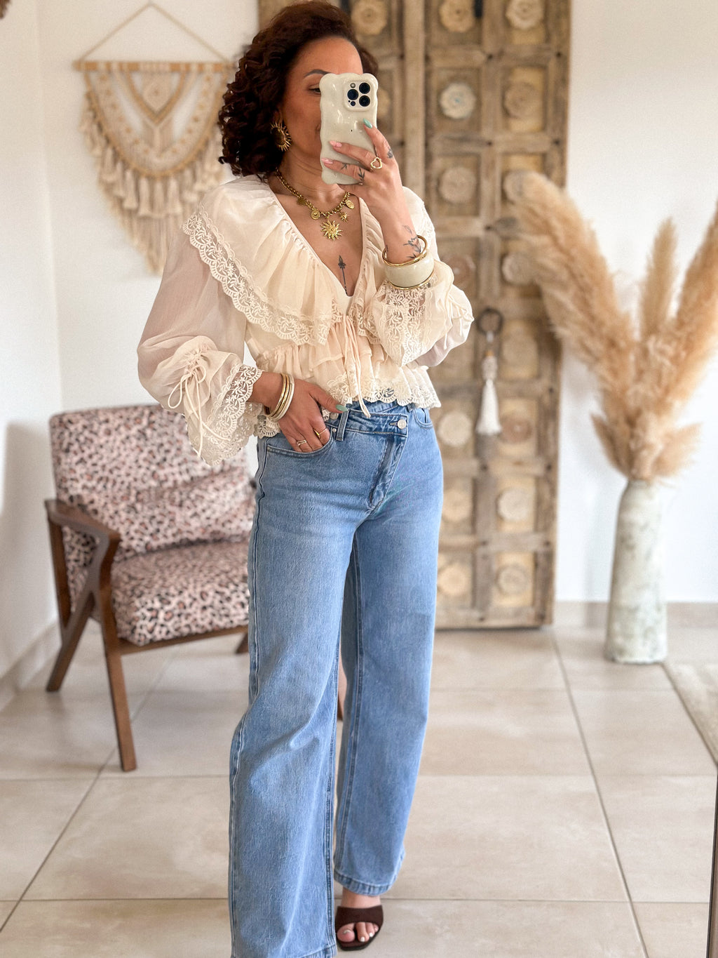 Blouse Francesca - Dentelle beige