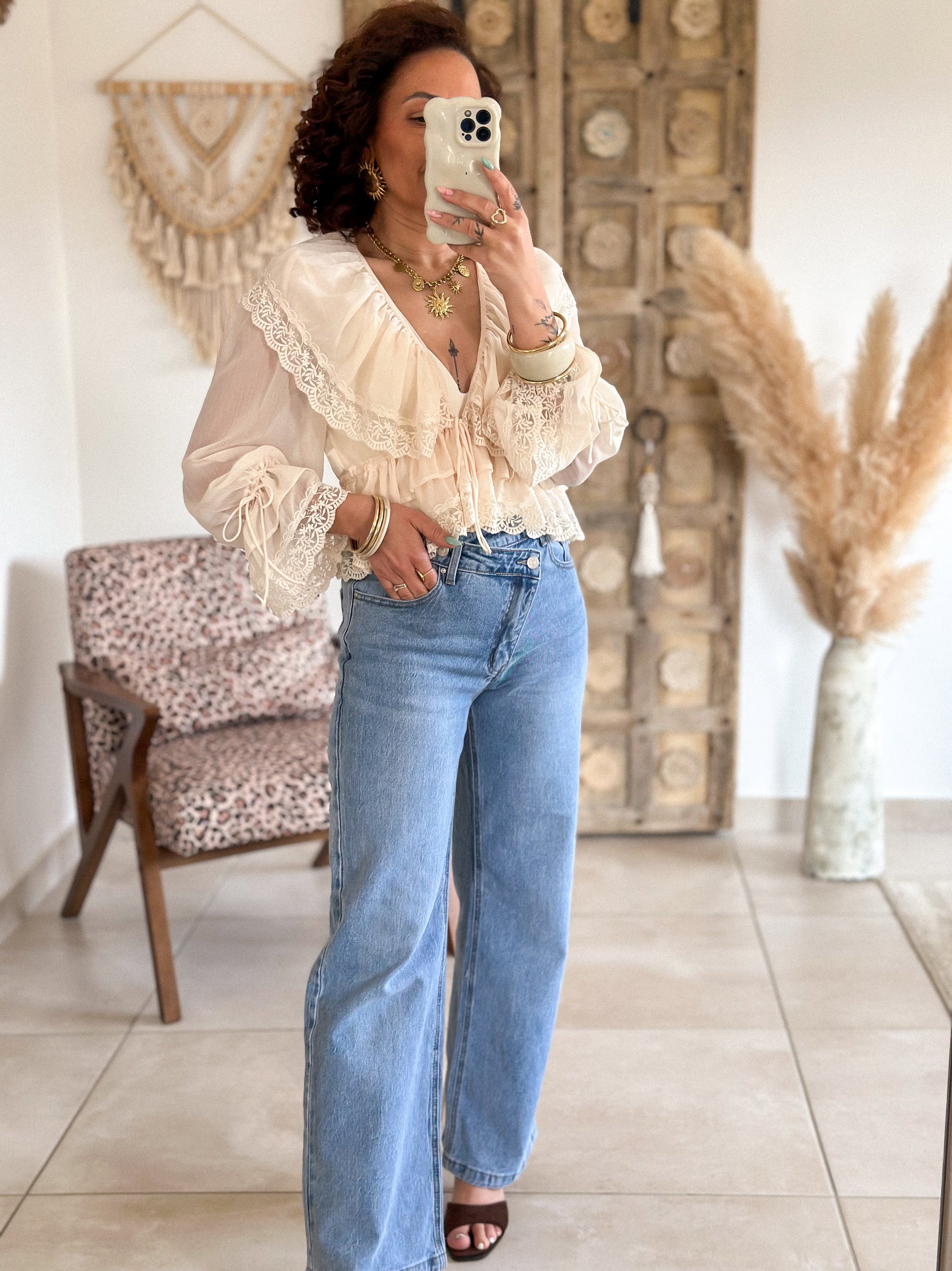 Blouse Francesca - Dentelle beige