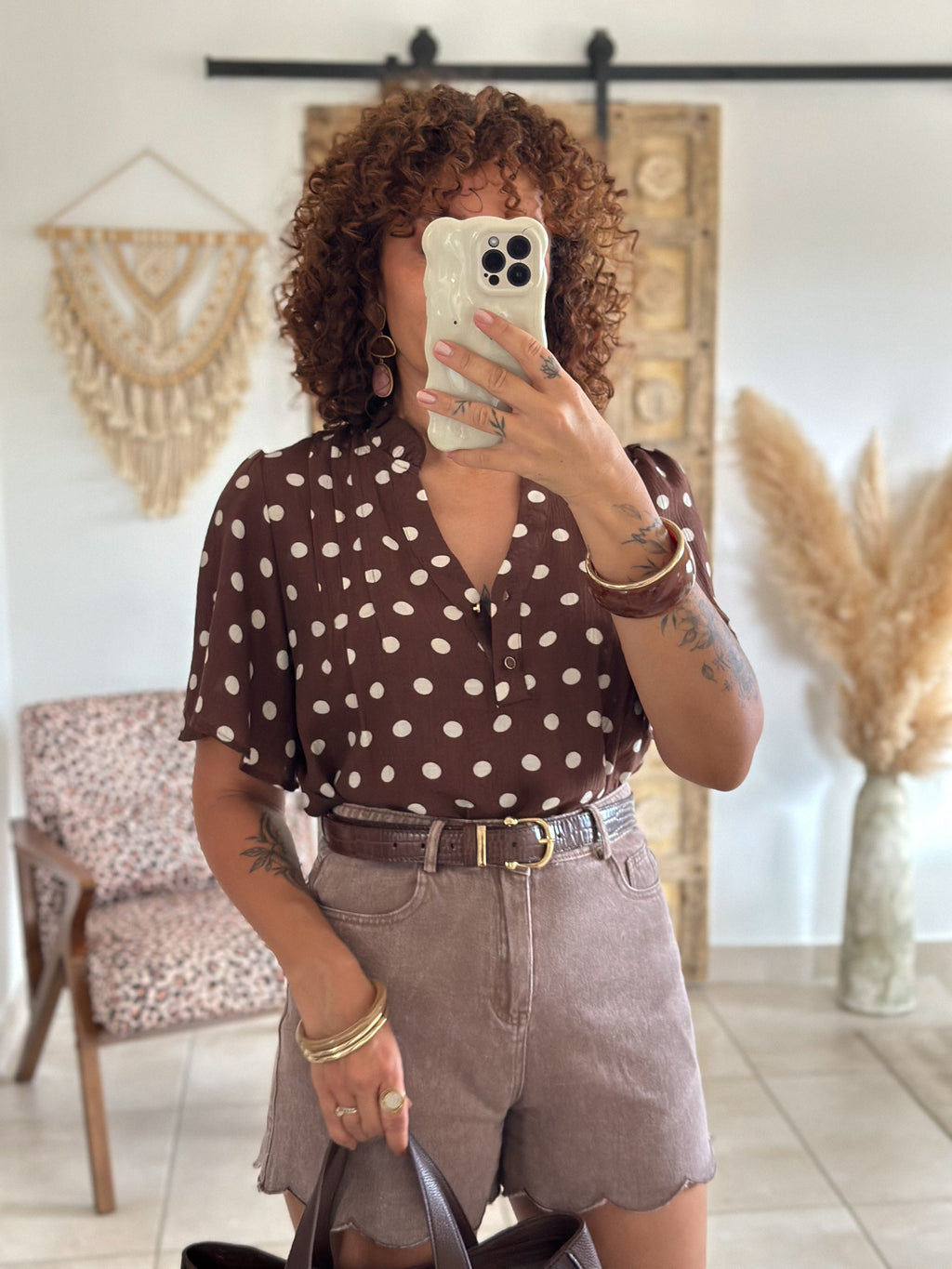 Blouse Zelie - Pois chocolat