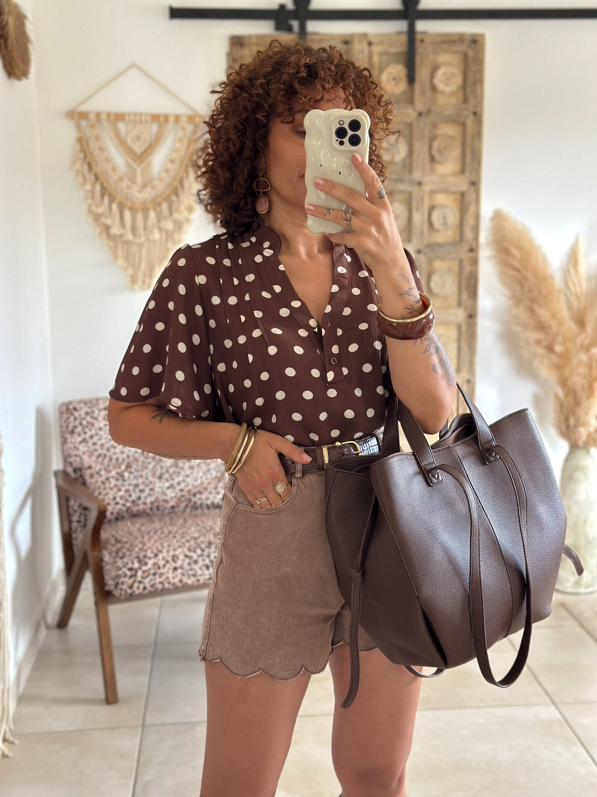 Blouse Zelie - Pois chocolat