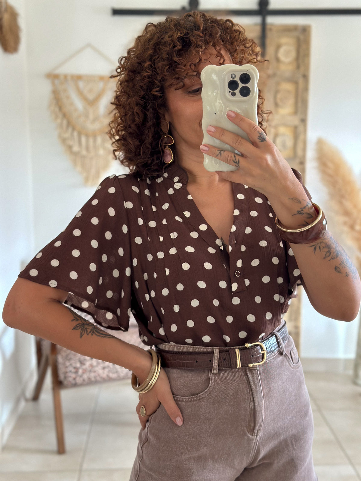 Blouse Zelie - Pois chocolat