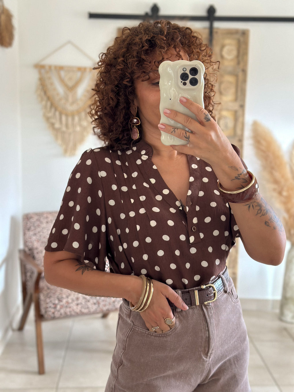 Blouse Zelie - Pois chocolat