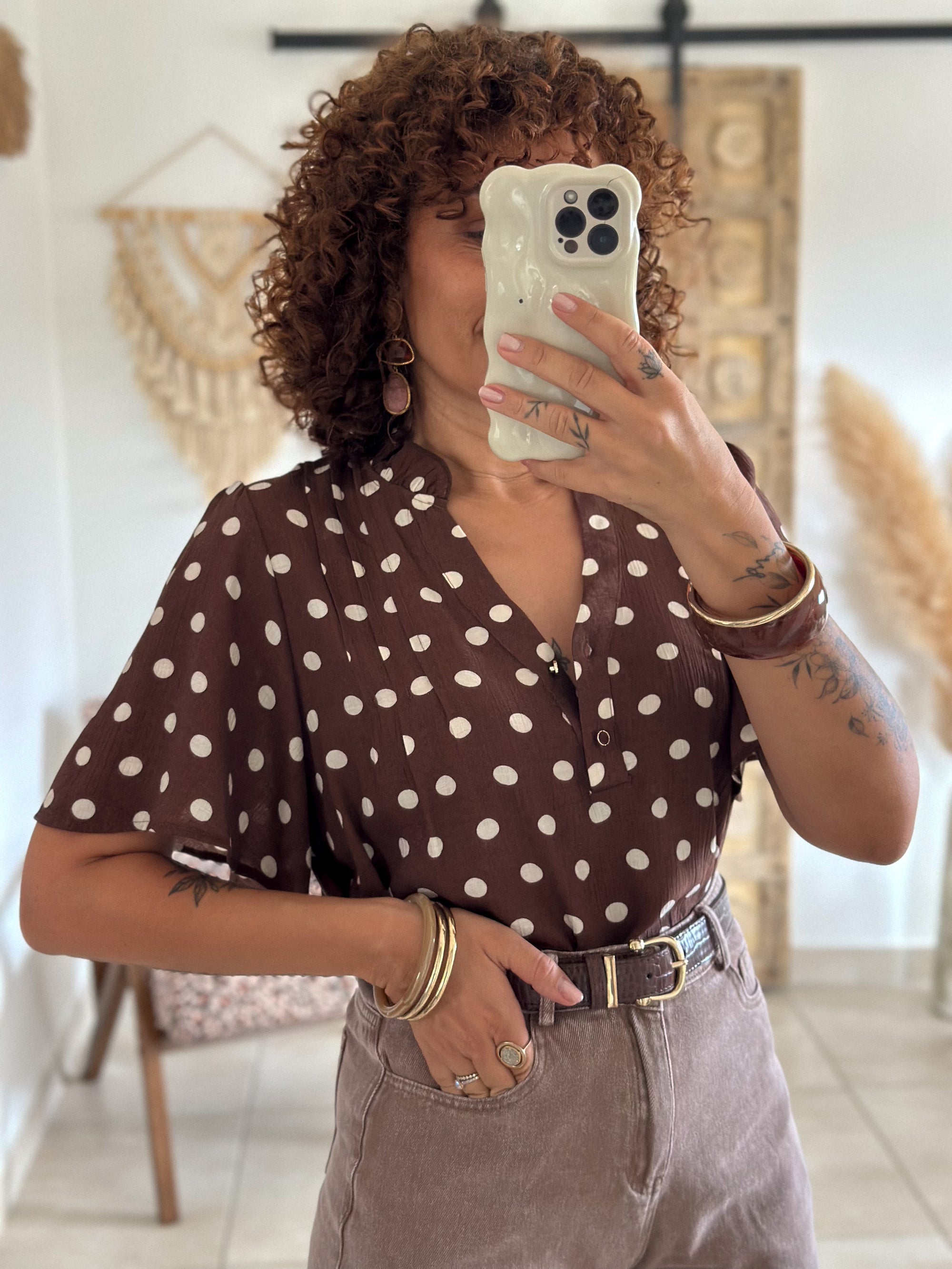 Blouse Zelie - Pois chocolat