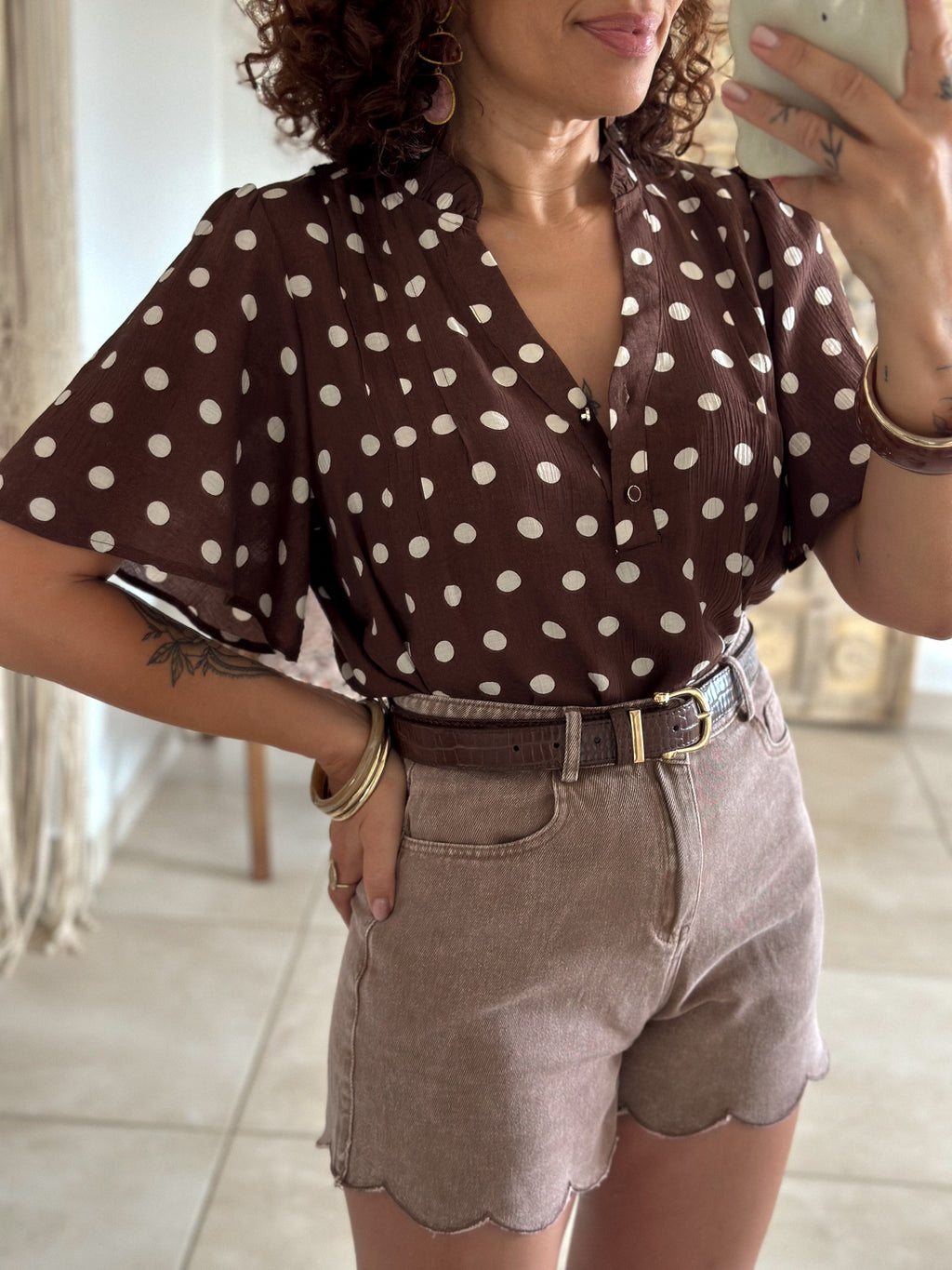 Blouse Zelie - Pois chocolat