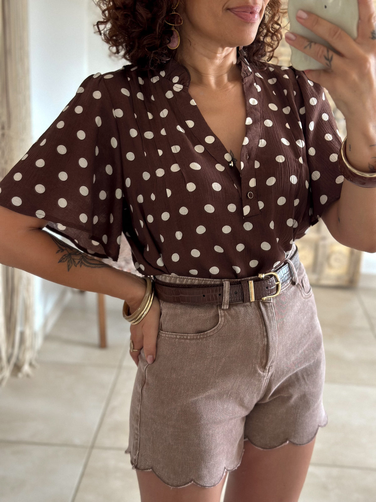 Blouse Zelie - Pois chocolat