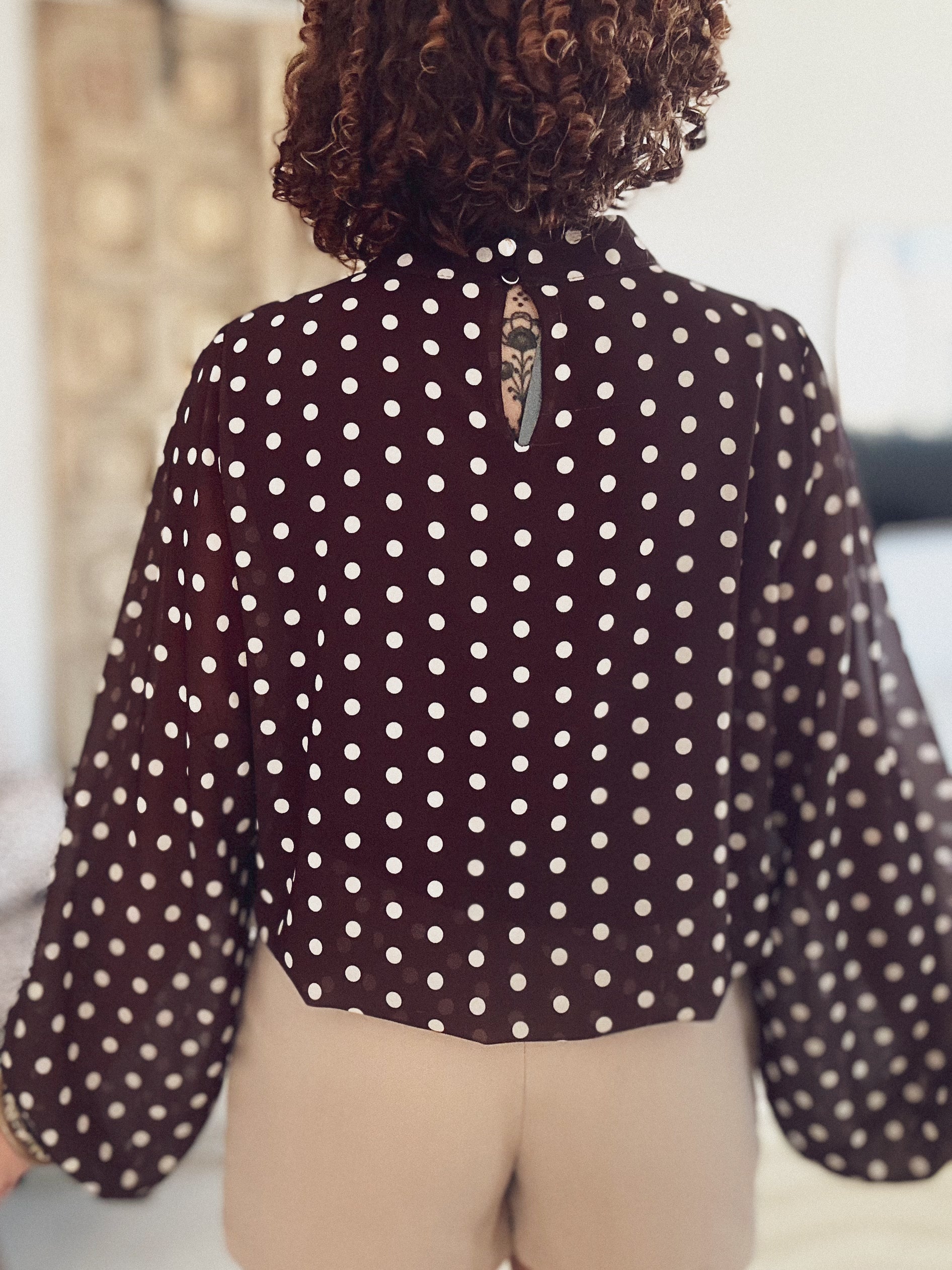Blouse Romane – Pois chocolat