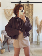 Blouse Romane – Pois chocolat