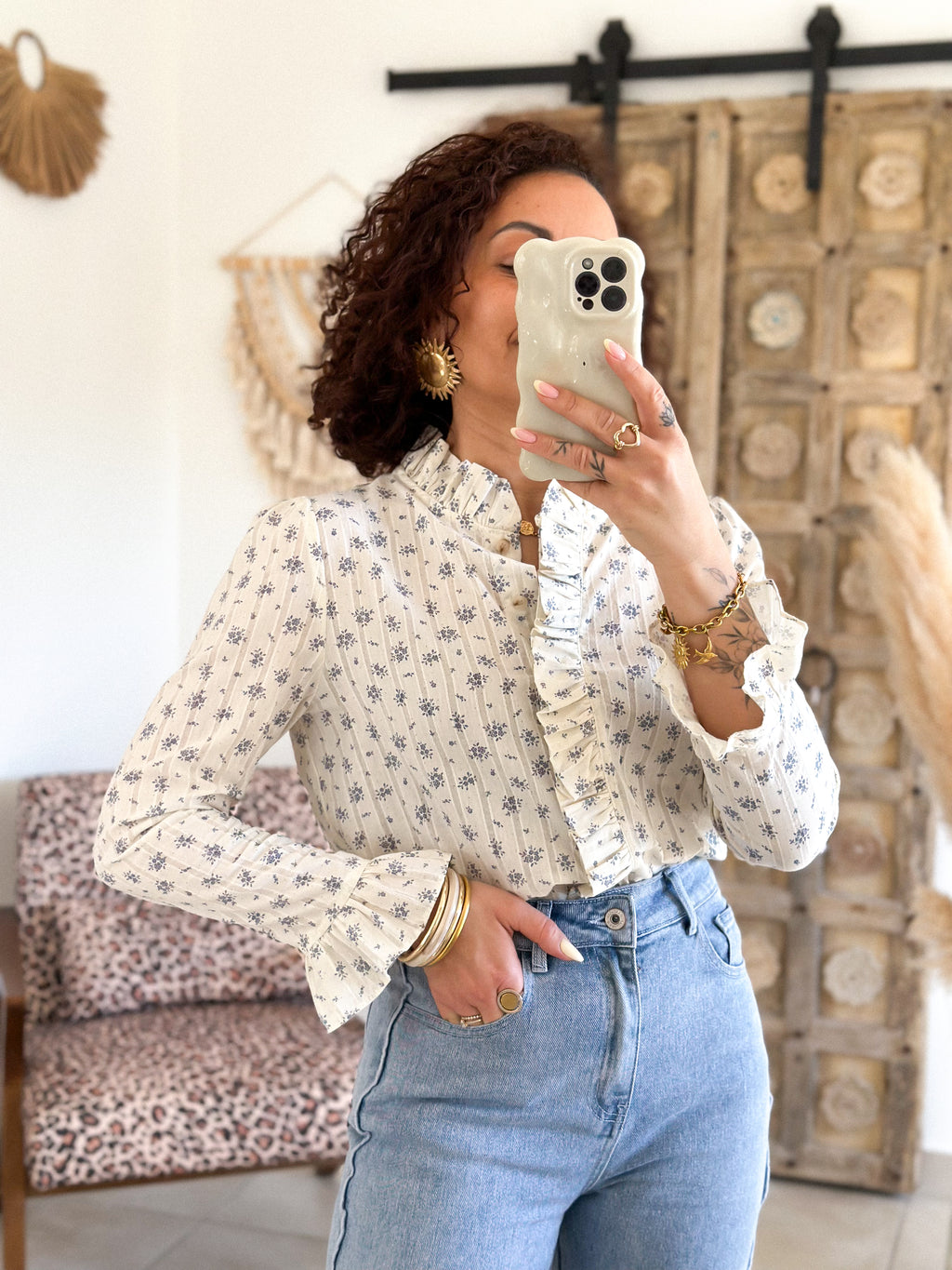 Blouse Altea - Fleurie bleu