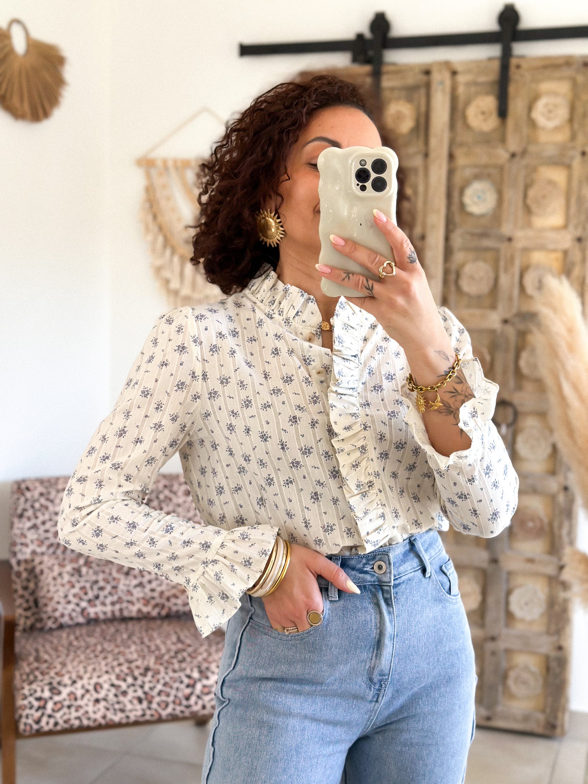 Blouse Altea - Fleurie bleu