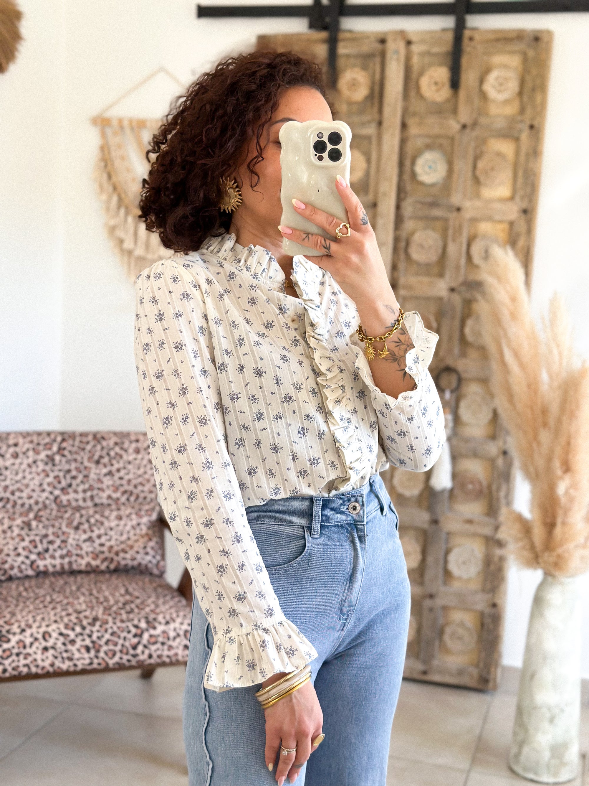 Blouse Altea - Fleurie bleu