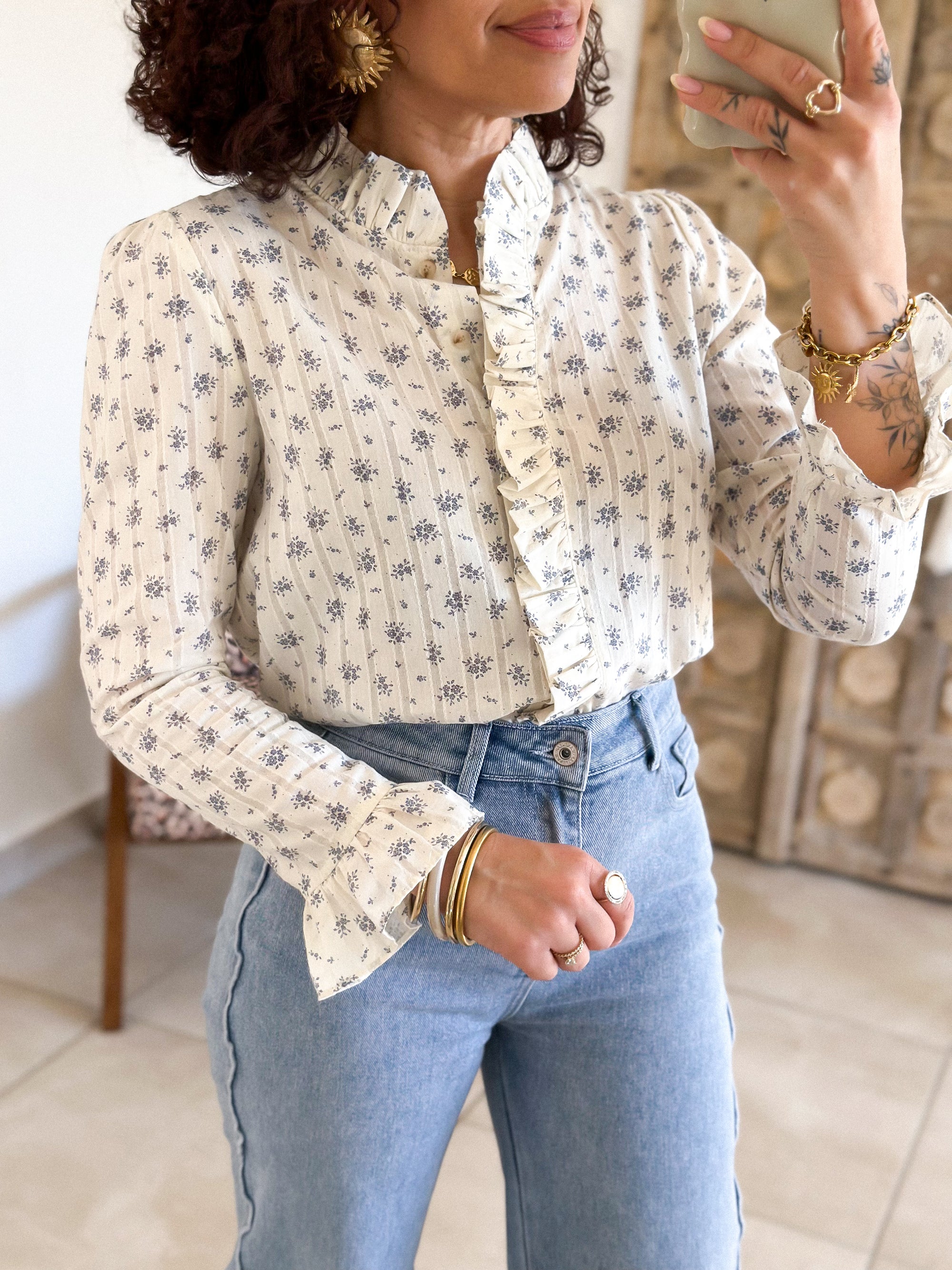 Blouse Altea - Fleurie bleu