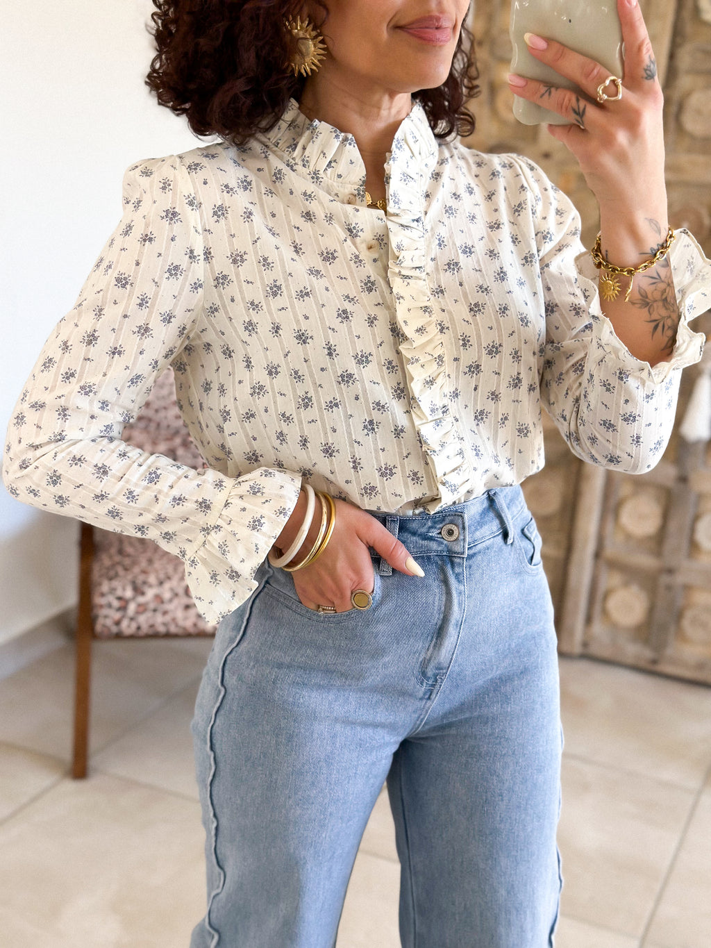 Blouse Altea - Fleurie bleu
