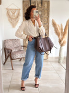 Blouse Surya - Brodée beige