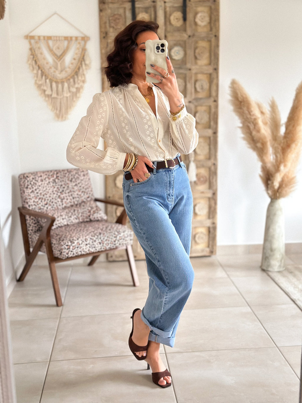 Blouse Surya - Brodée beige