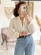 Blouse Surya - Brodée beige