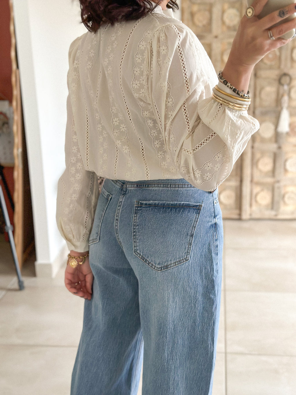 Blouse Surya - Brodée beige