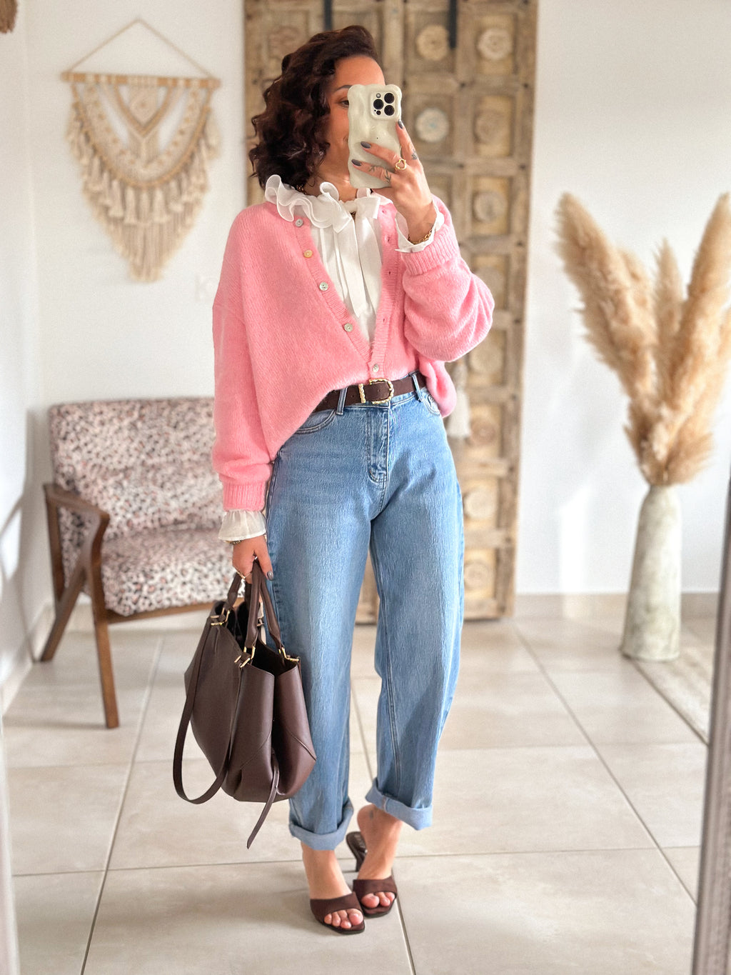 Blouse Léna - Col volanté blanc