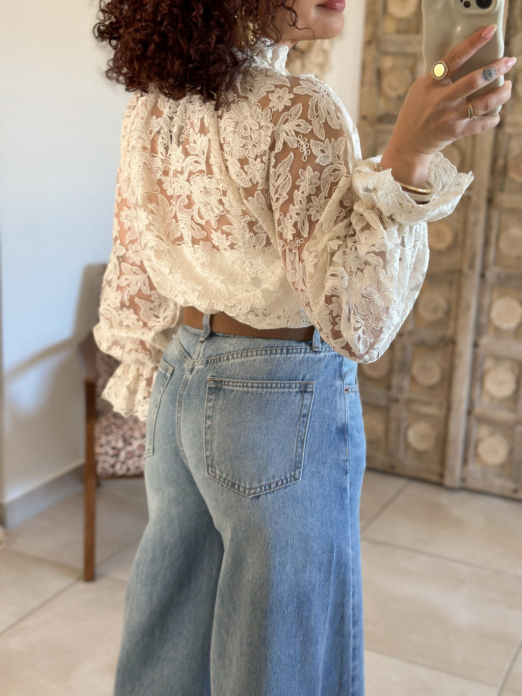 Blouse Ornella - Dentelle beige