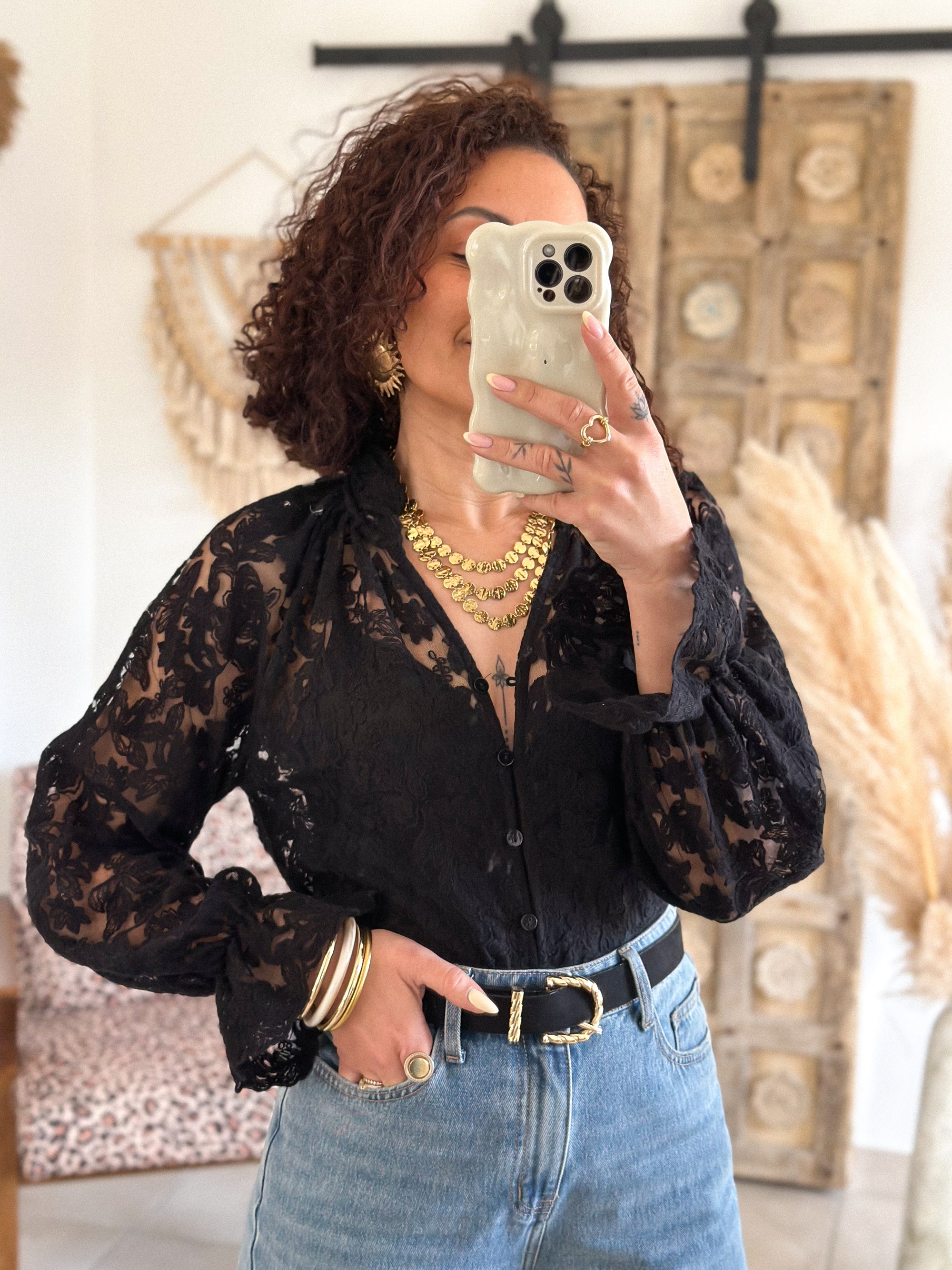 Blouse Ornella - Dentelle noir