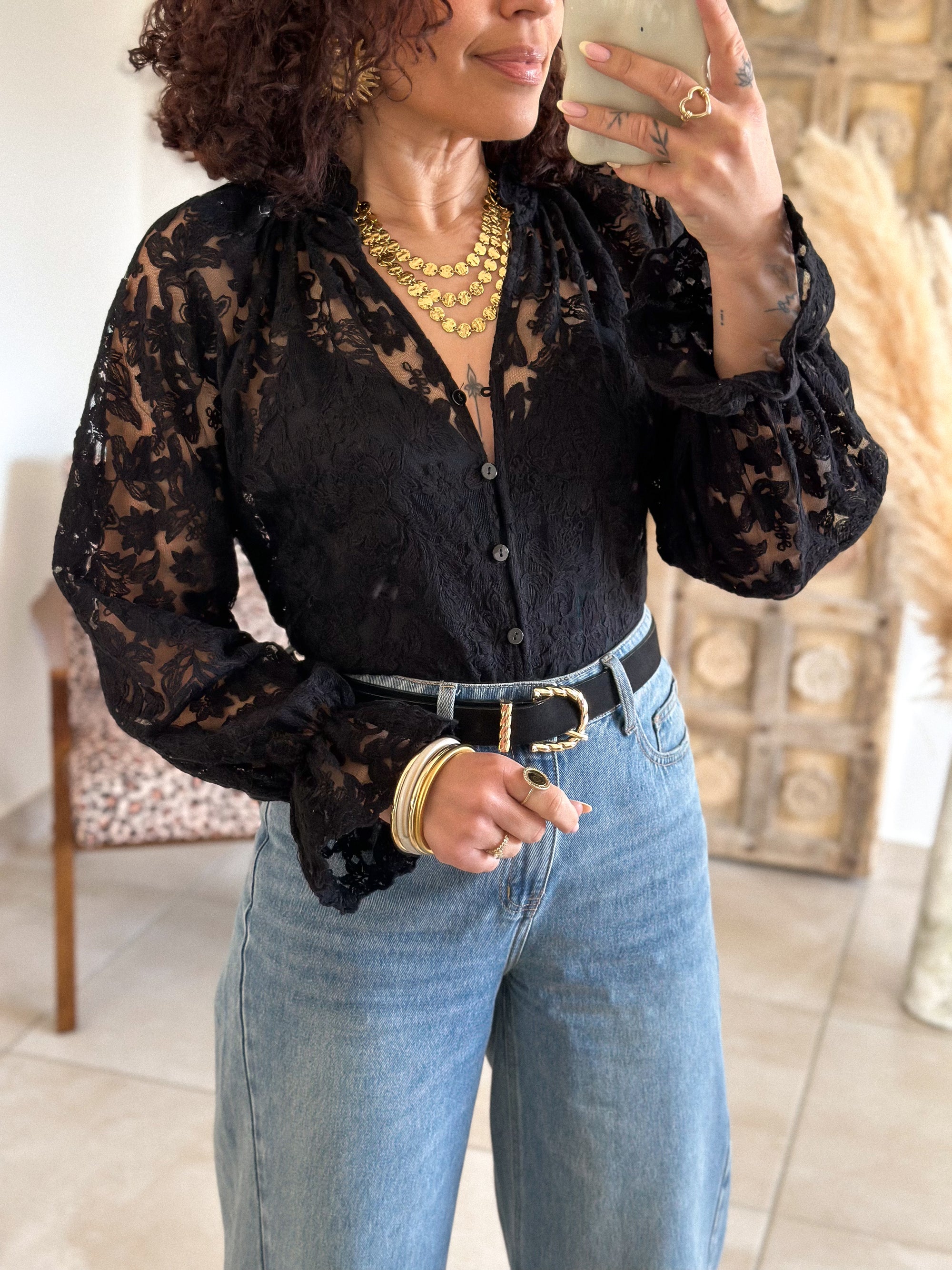 Blouse Ornella - Dentelle noir