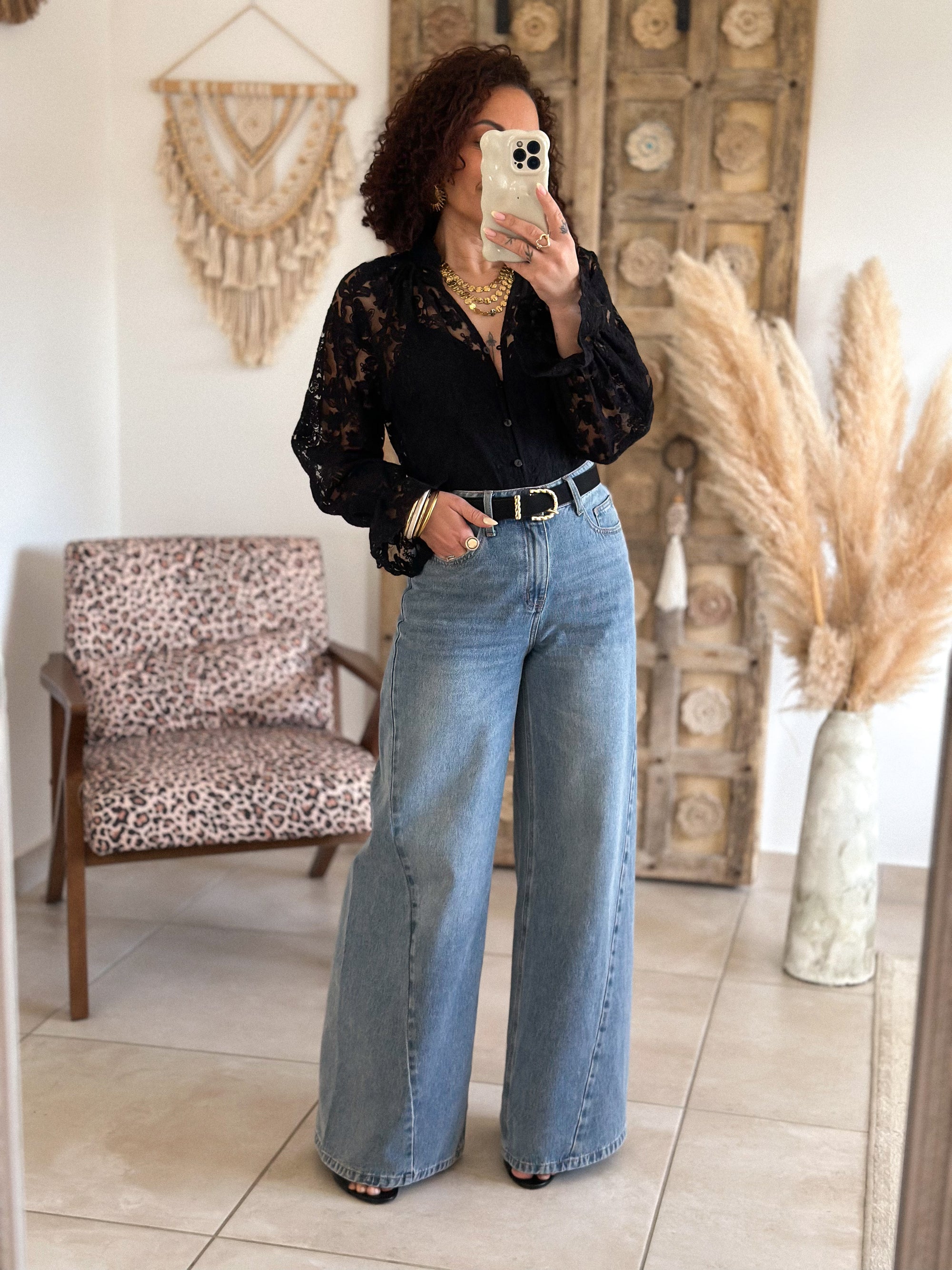 Blouse Ornella - Dentelle noir