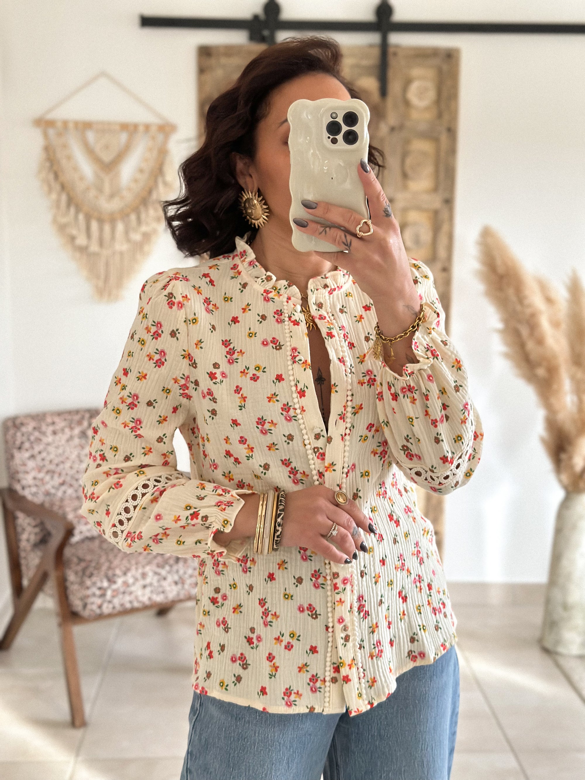 Blouse Fleurine - Gaze de coton fleurie