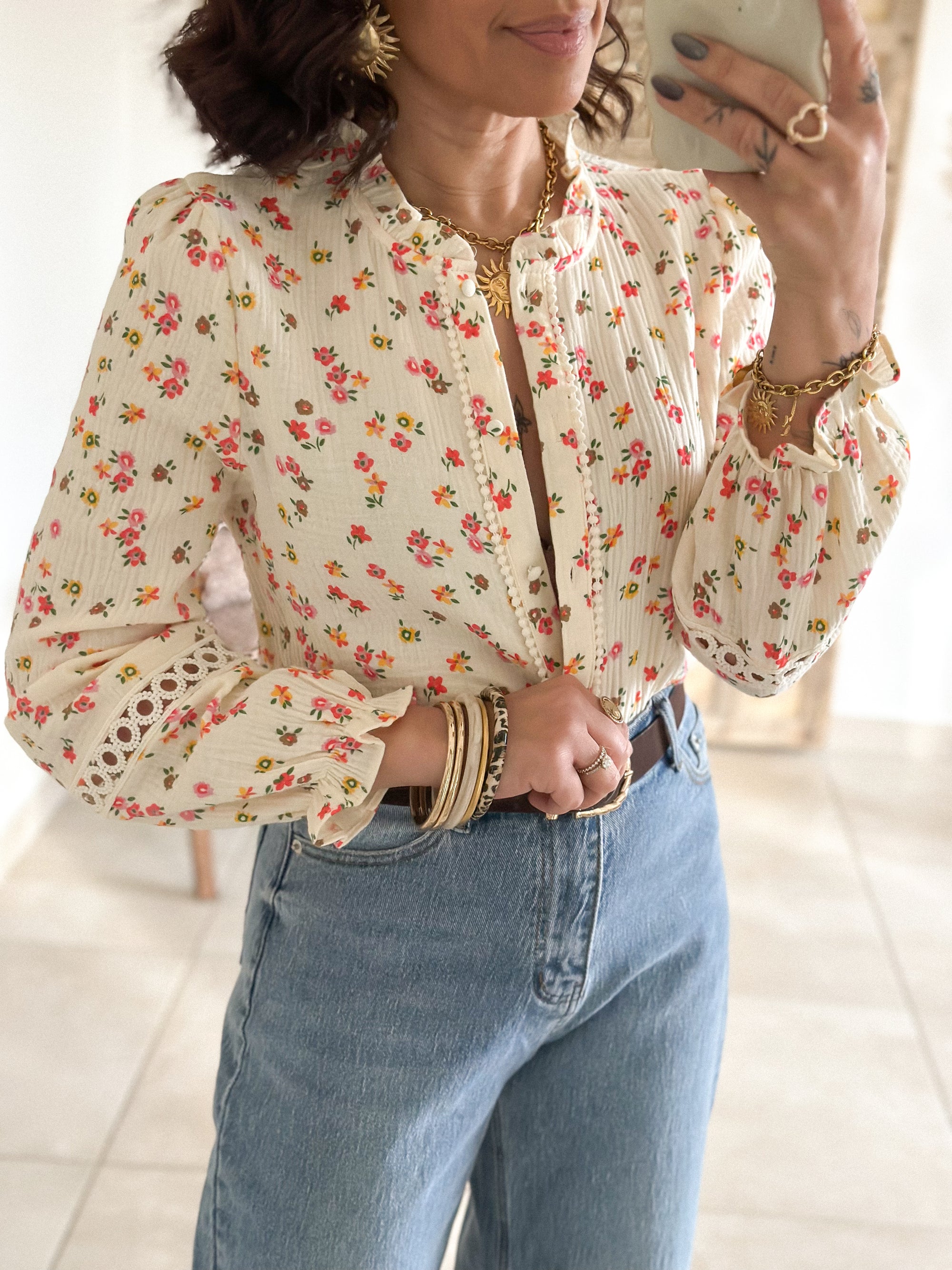 Blouse Fleurine - Gaze de coton fleurie
