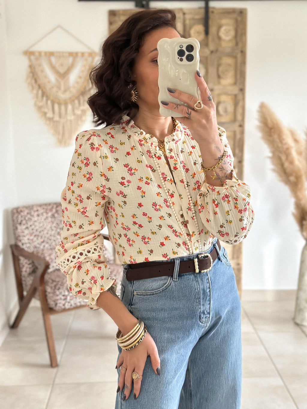 Blouse Fleurine - Gaze de coton fleurie