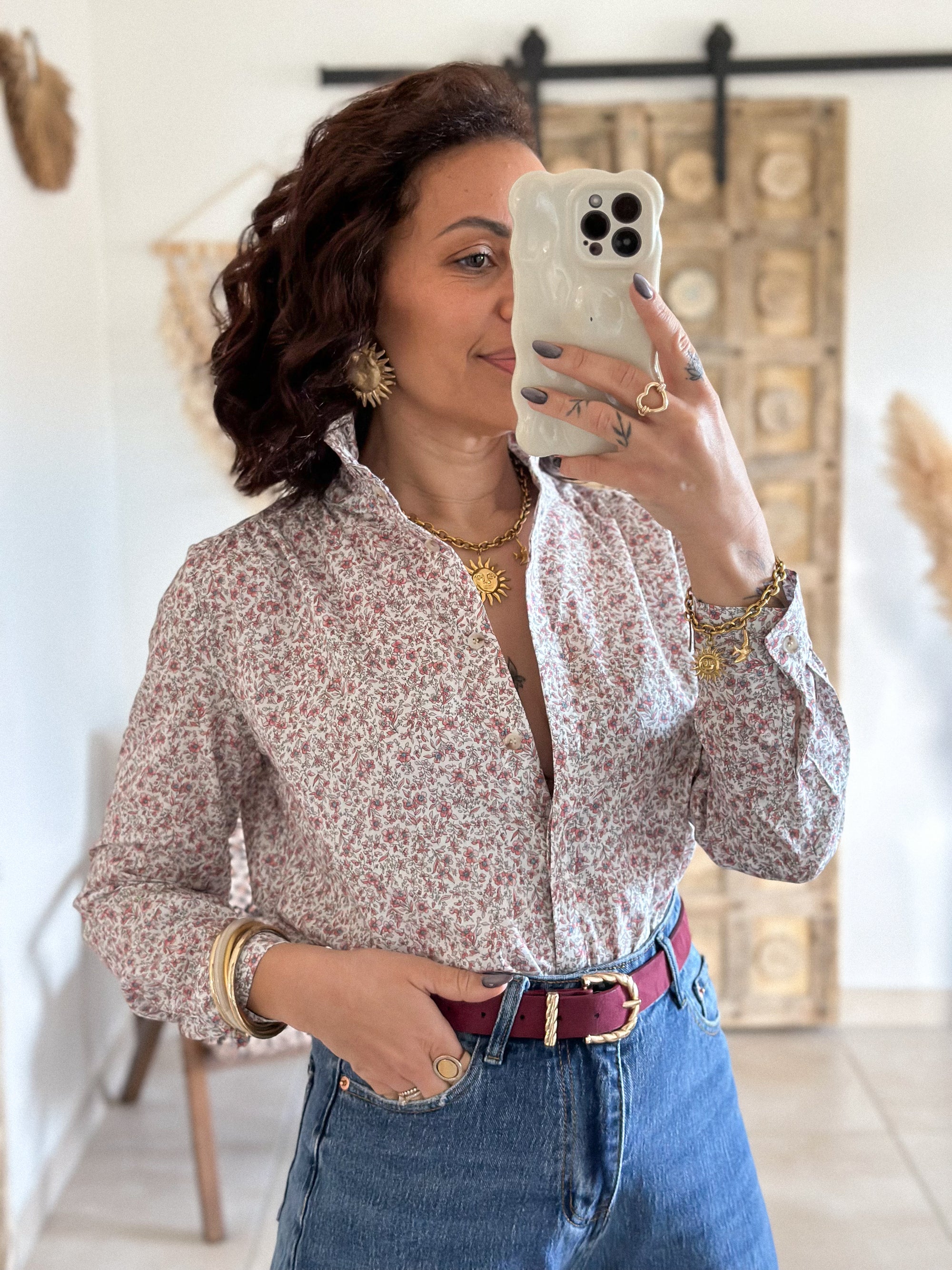 Blouse Libertie - Fleurie col victorien