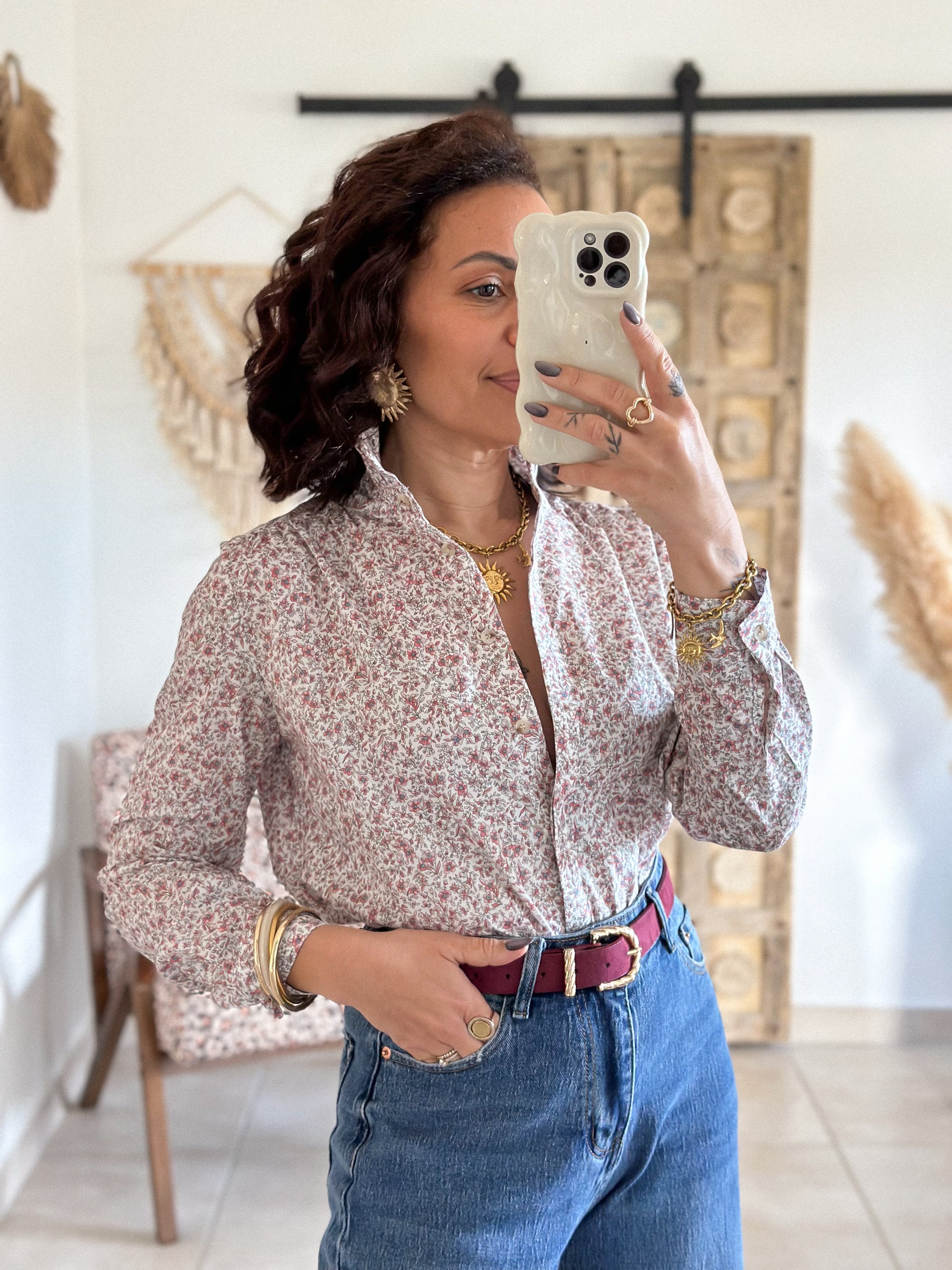 Blouse Libertie - Fleurie col victorien