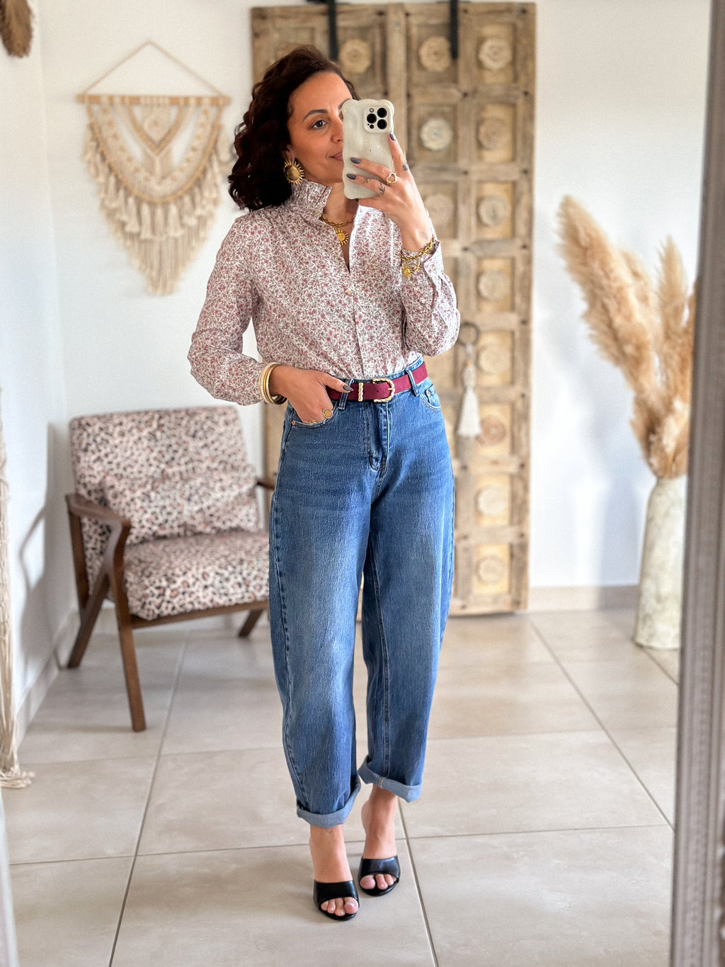 Blouse Libertie - Fleurie col victorien