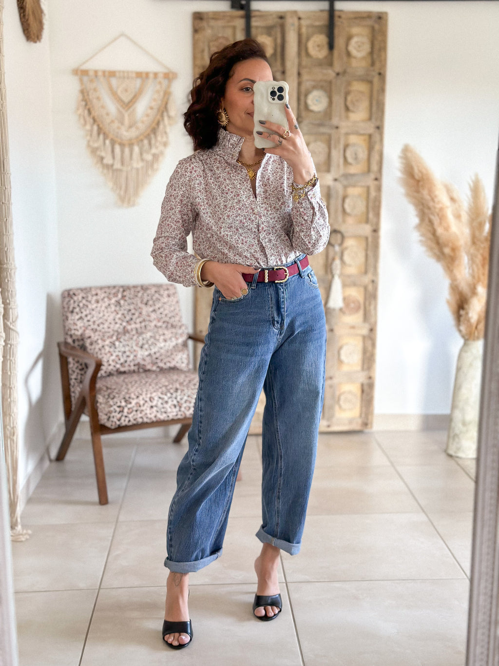 Blouse Libertie - Fleurie col victorien