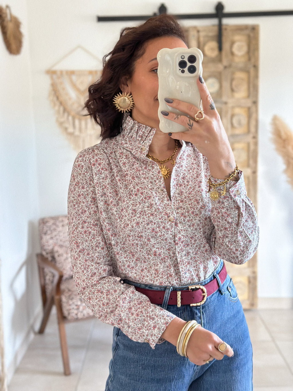 Blouse Libertie - Fleurie col victorien