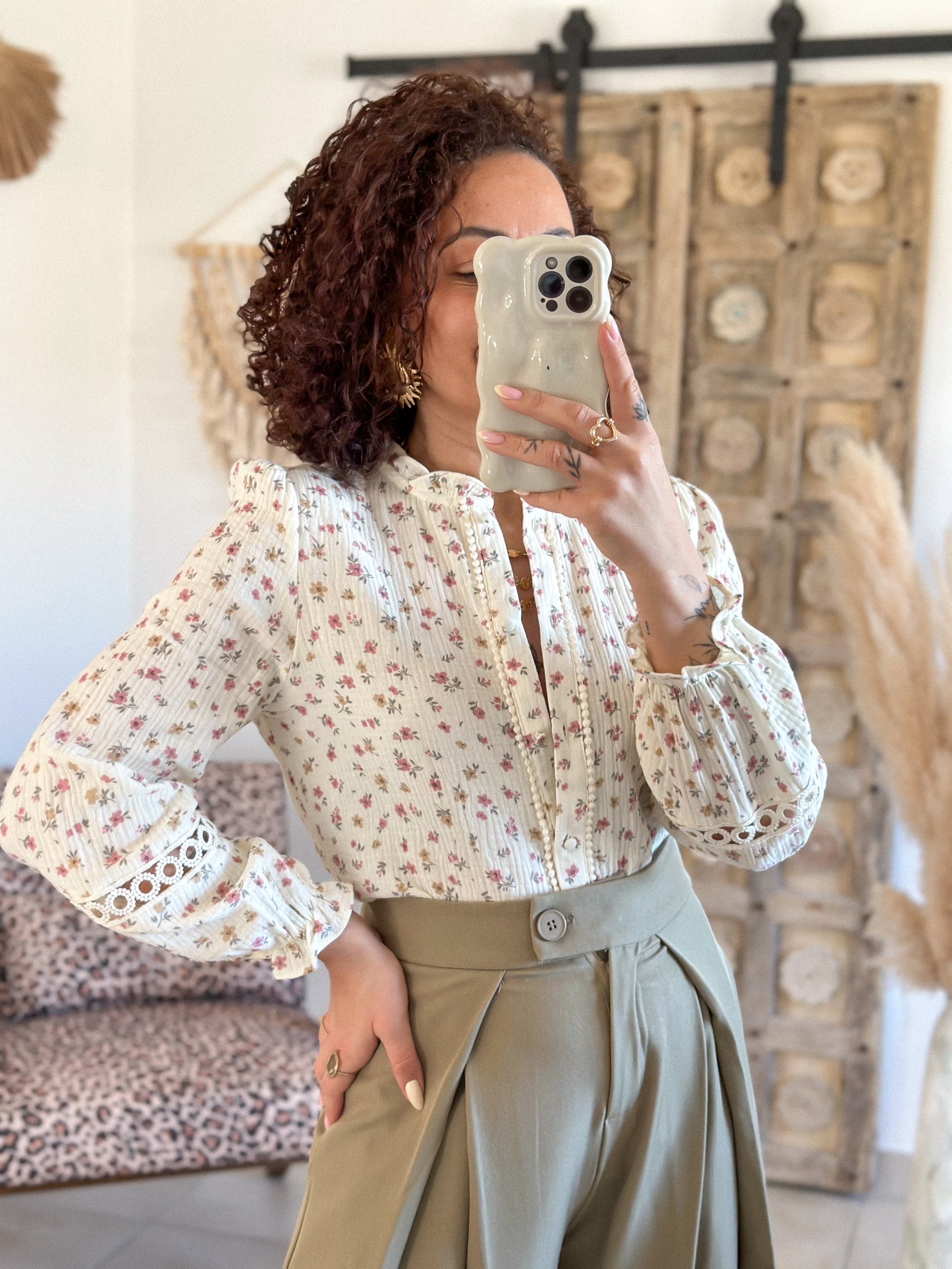 Blouse Cyllie - Gaze de coton fleurie