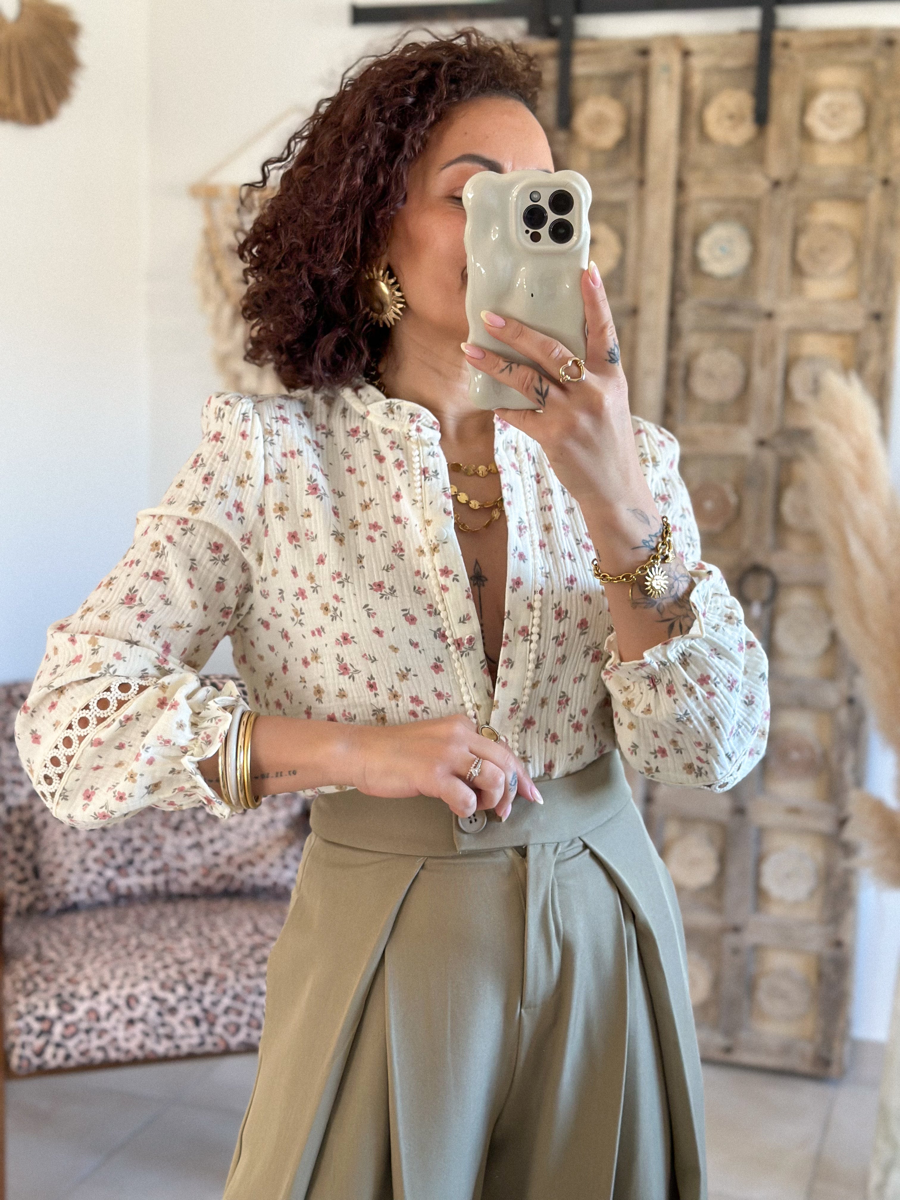 Blouse Cyllie - Gaze de coton fleurie