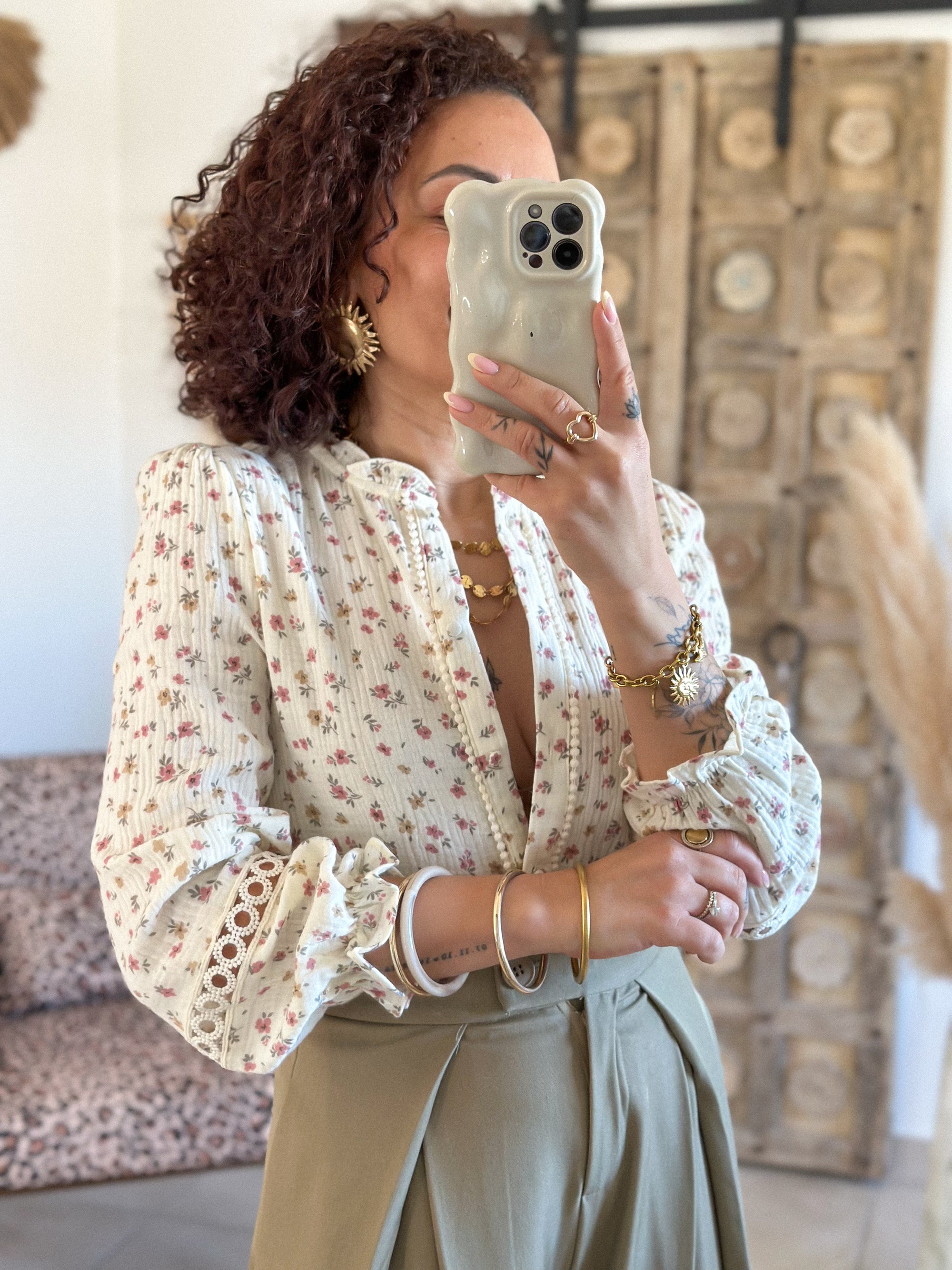 Blouse Cyllie - Gaze de coton fleurie