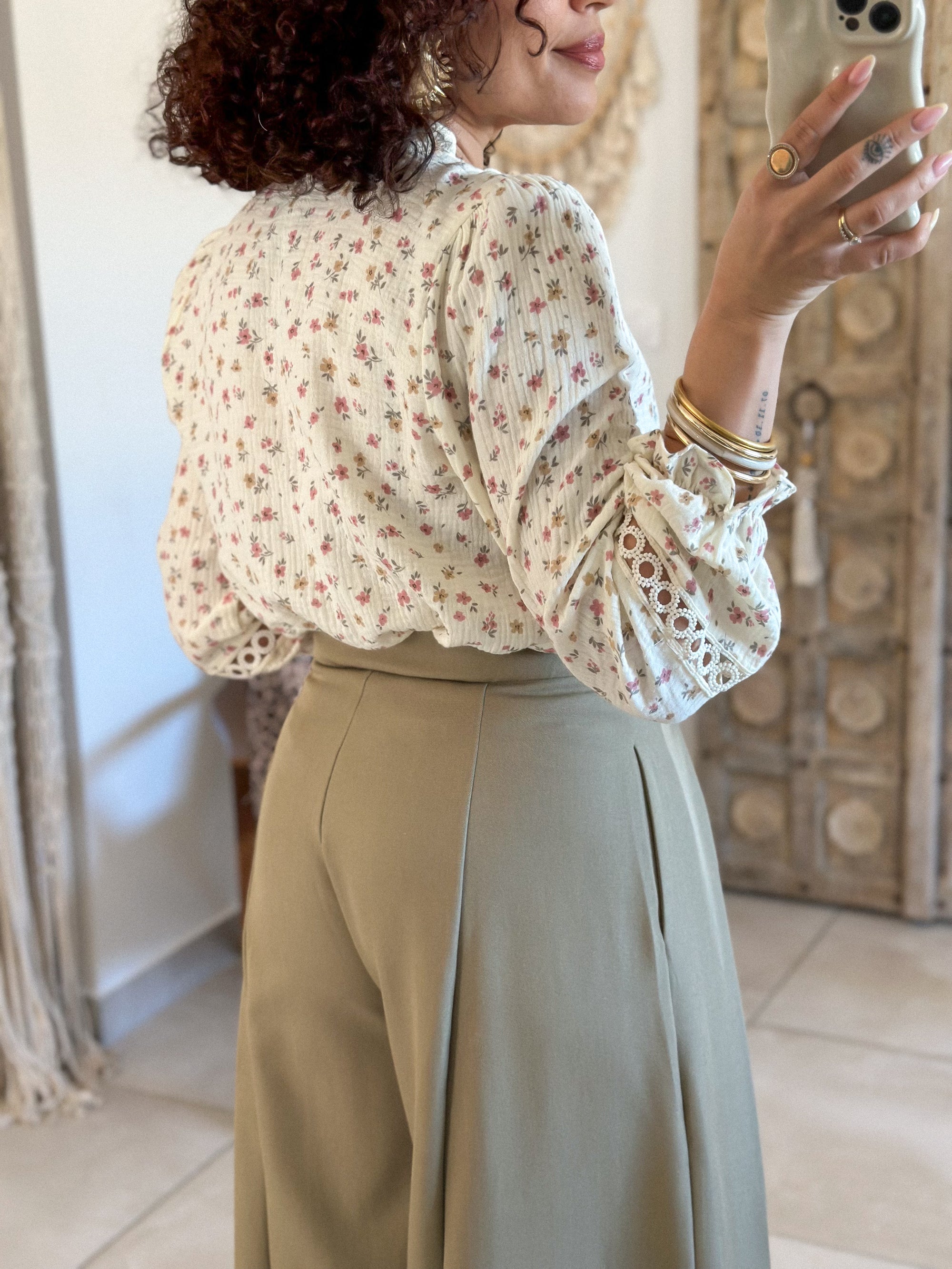 Blouse Cyllie - Gaze de coton fleurie
