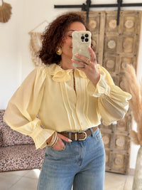 Blouse June - Col volanté jaune clair