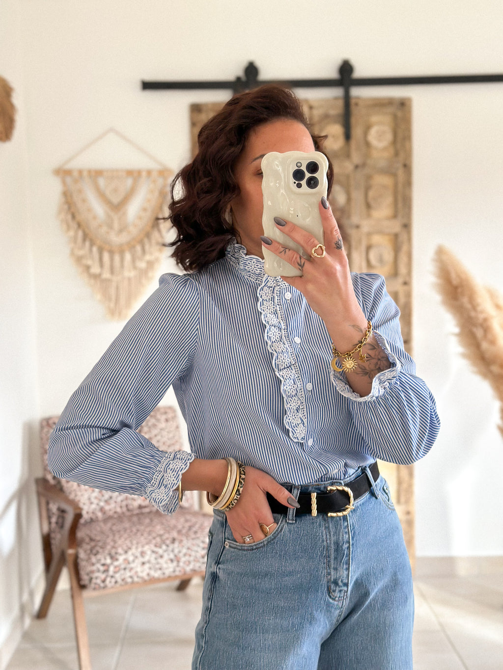 Blouse Diane - Rayée bleue