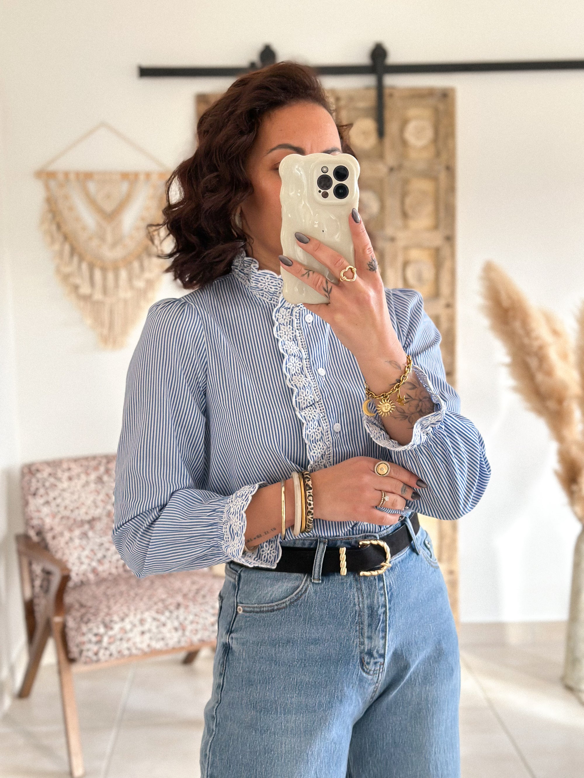 Blouse Diane - Rayée bleue