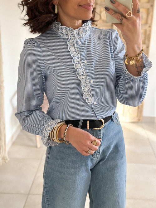 Blouse Diane - Rayée bleue